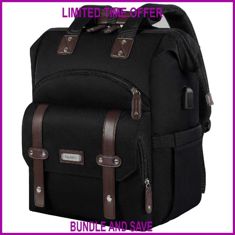 Water Resistant Laptop Backpack With Usb Port, 15.6 Inch, 20l Capacity